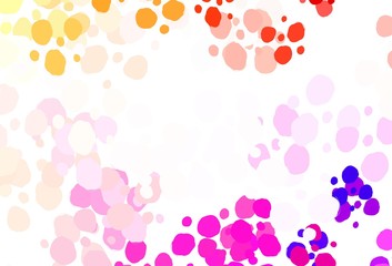 Light Red, Yellow vector background with bubbles.