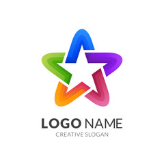 star logo design, modern 3d logo style in gradient vibrant colors