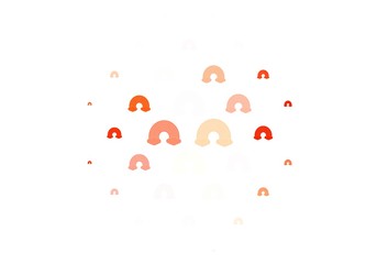 Light Red vector backdrop with rainbows, clouds.