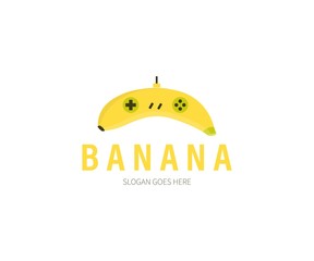 Banana console, controller, game, joystick Logo Concept. Vector Design Illustration. Symbol and Icon Vector Template. © abu