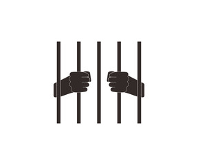 Jail, prison icon. Vector illustration, flat design.