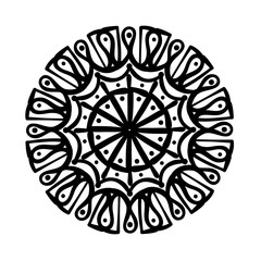 circular mandala floral silhouette style icon