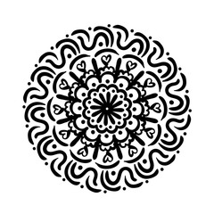 circular mandala floral silhouette style icon
