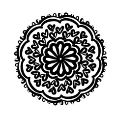 circular mandala floral silhouette style icon