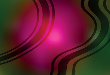 Dark Pink, Green vector abstract blurred background.