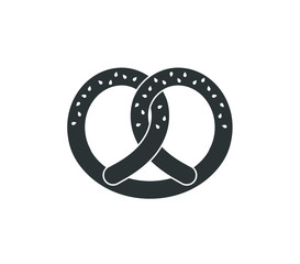 Pretzel icon. German pretzel vector design.  Bakery icon. 