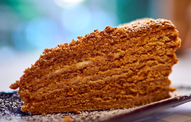 honey cake is on a plate
