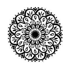 circular mandala floral silhouette style icon