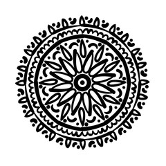 circular mandala floral silhouette style icon