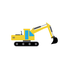 Excavator icon design template vector isolated illustration
