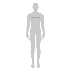 Men to do x-front and x-back measurement fashion Illustration for size chart. 7.5 head size boy for site or online shop. Human body infographic template for clothes. 