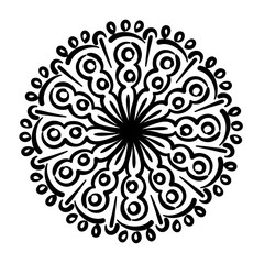 circular mandala floral silhouette style icon
