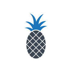 Obraz premium Ikona ananasa (ilustracja wektorowa)