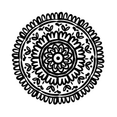 circular mandala floral silhouette style icon