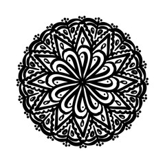 circular mandala floral silhouette style icon