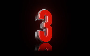 3d render number black