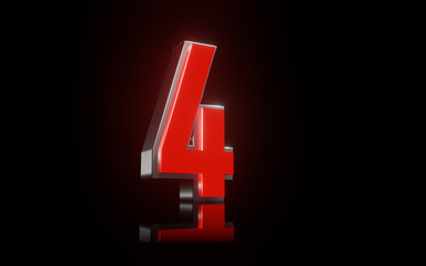 Fototapeta premium 3d render number black