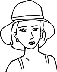 vector illustration woman line drawing