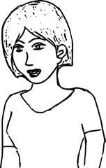 vector illustration woman line drawing