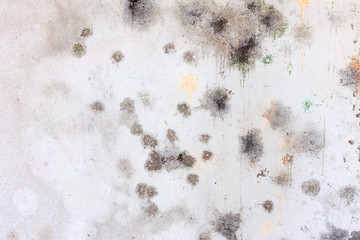 Background concrete wall, traces of weathering, worn wall damaged paint old paint. Remains of old...