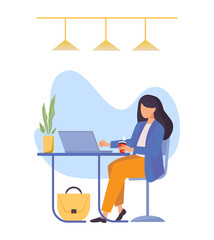 Office workplace. Business concept of vector character