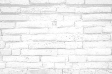 Fototapeta premium Modern white vintage brick wall texture for background retro white Washed Old Brick Wall Surface Grungy Shabby Background weathered texture stained old stucco light gray and paint white brick wall.