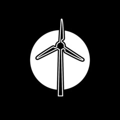 Wind vector turbine icon isolated on dark background