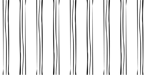 Black hand drawn stripes seamless monohrome pattern. Different elements