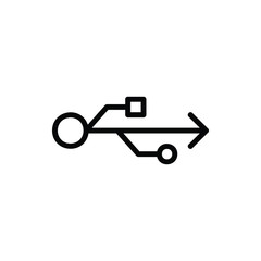 USB Icon Logo Vector Isolated. Computer and Hardware Icon Set. Editable Stroke and Pixel Perfect.