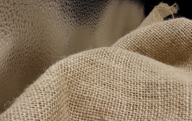 close-up of burlap sack background