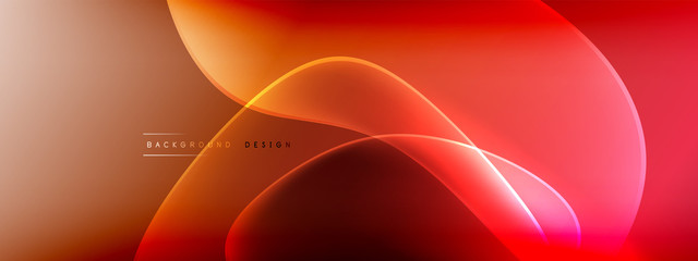 Vector abstract background - liquid bubble shapes on fluid gradient with shadows and light effects. Shiny design template for text