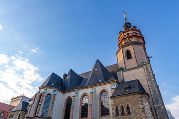 Fototapeta na wymiar Nikolaikirche in Erinnerung an die Friedliche Revolution in Leipzig