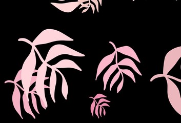 Dark Pink vector elegant pattern with leaves.