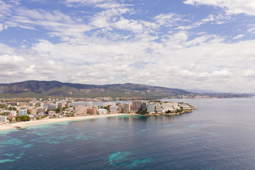 Fototapeta premium Drone photography of mallorca coastline. magaluf
