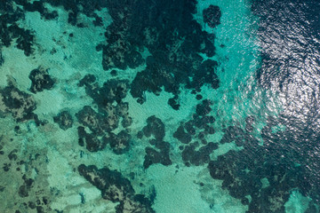 Fototapeta na wymiar top down drone photo of sea in mallorca.