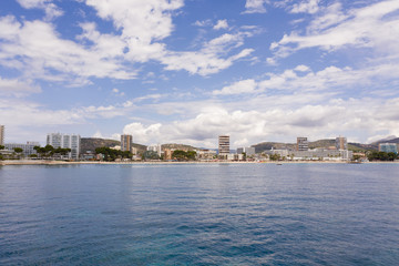 Naklejka premium Drone photography of mallorca coastline. magaluf