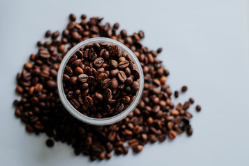 coffee beans on white background