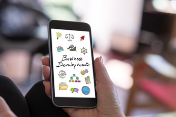Business development concept on a smartphone