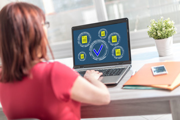 Document validation concept on a laptop screen