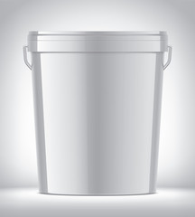 Plastic Bucket on Background. 