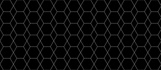 Fototapeta premium Vector seamless geometric pattern. Modern thin hexagon grid texture.