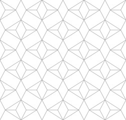 Vector seamless geometric pattern. Modern thin hexagon grid texture.