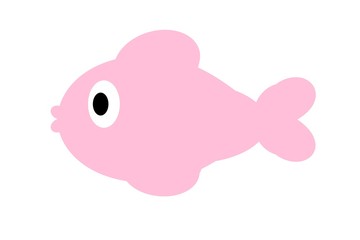 Naklejka premium pink fish on white background