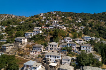 Fototapeta na wymiar Aerial view at Makrinitsa village of Pelion, Greece