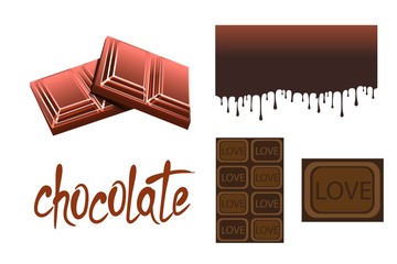 set of chocolate bars