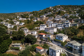Fototapeta na wymiar Aerial view at Makrinitsa village of Pelion, Greece