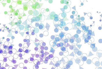 Light Blue, Green vector backdrop with lines, circles.