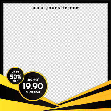 Sale banner black friday frame design modern style with space for image