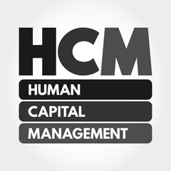 HCM - Human Capital Management acronym, business concept background