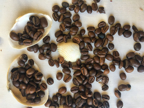 oasted coffee beans © Nataliya